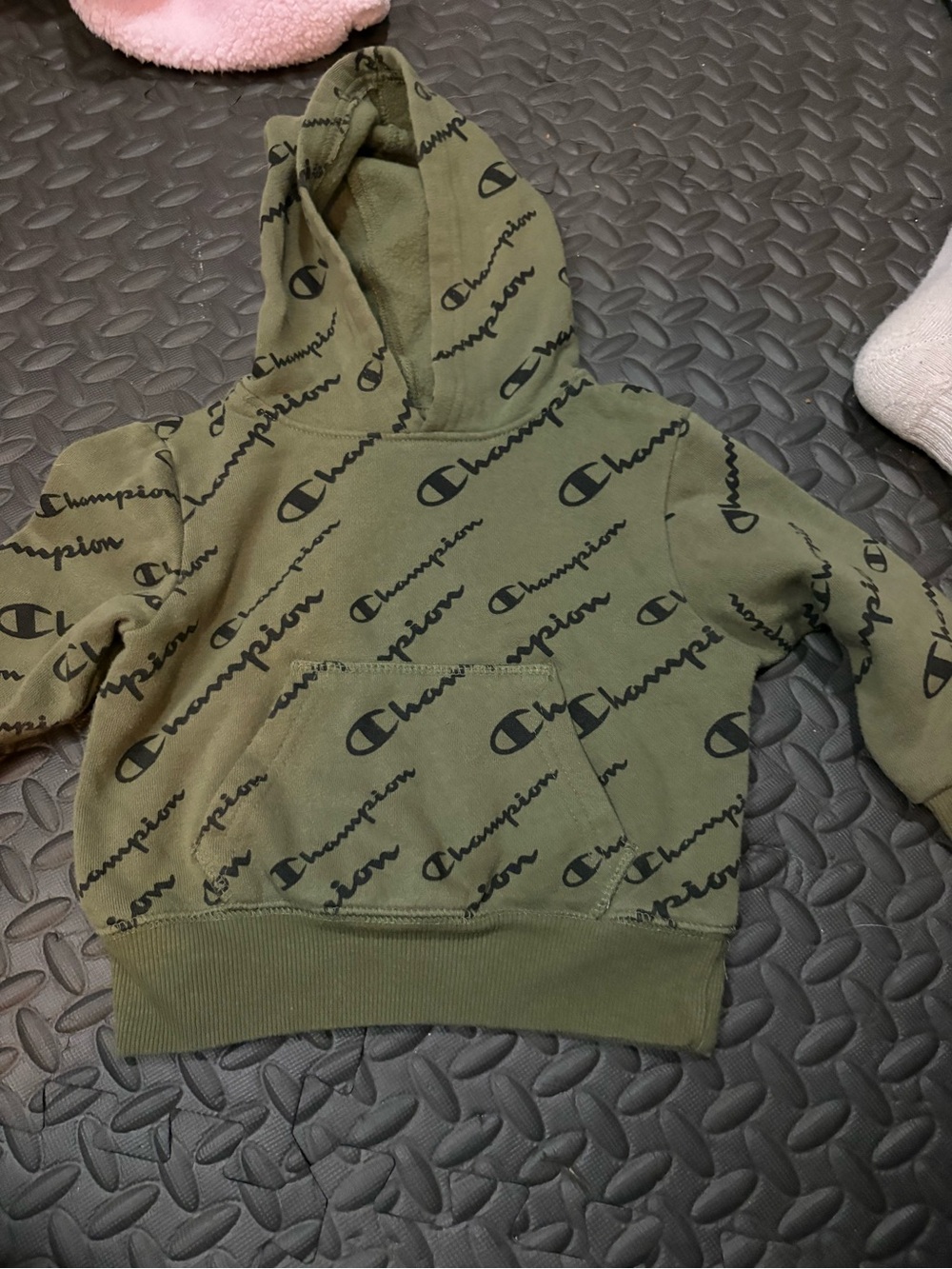 Champion Olive Green Logo Pullover Hoodie